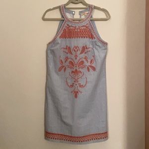 Skies are blue striped dress